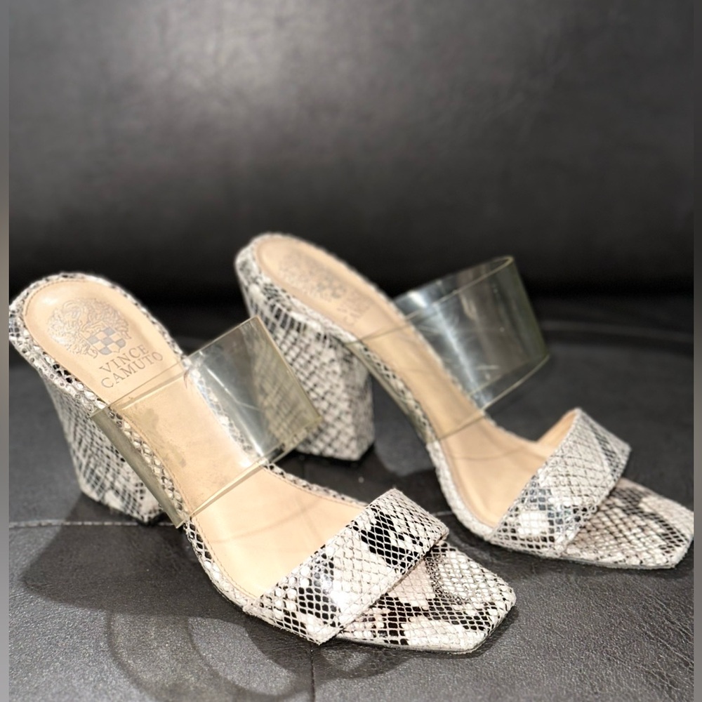 Vince Camuto Snakeskin Print Women's Heels - Picture 2 of 8